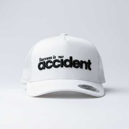 SUCCESS IS NO ACCIDENT | TRUCKER | WHITE